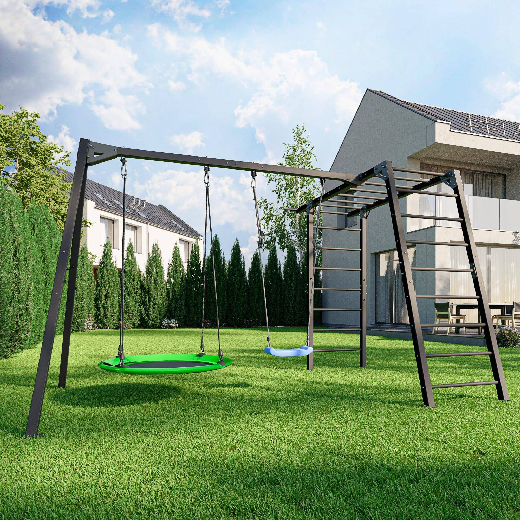 Detail oceľovej konštrukcie Marbo Sport Outdoor PREMIUM MO-Z7 s profilmi 60 × 60 × 2 mm