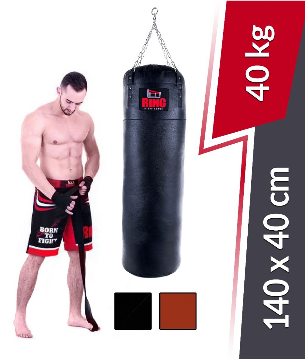 Boxerské vrece Premium z pravej kože 140x40 cm 40 Kg Ring Sport