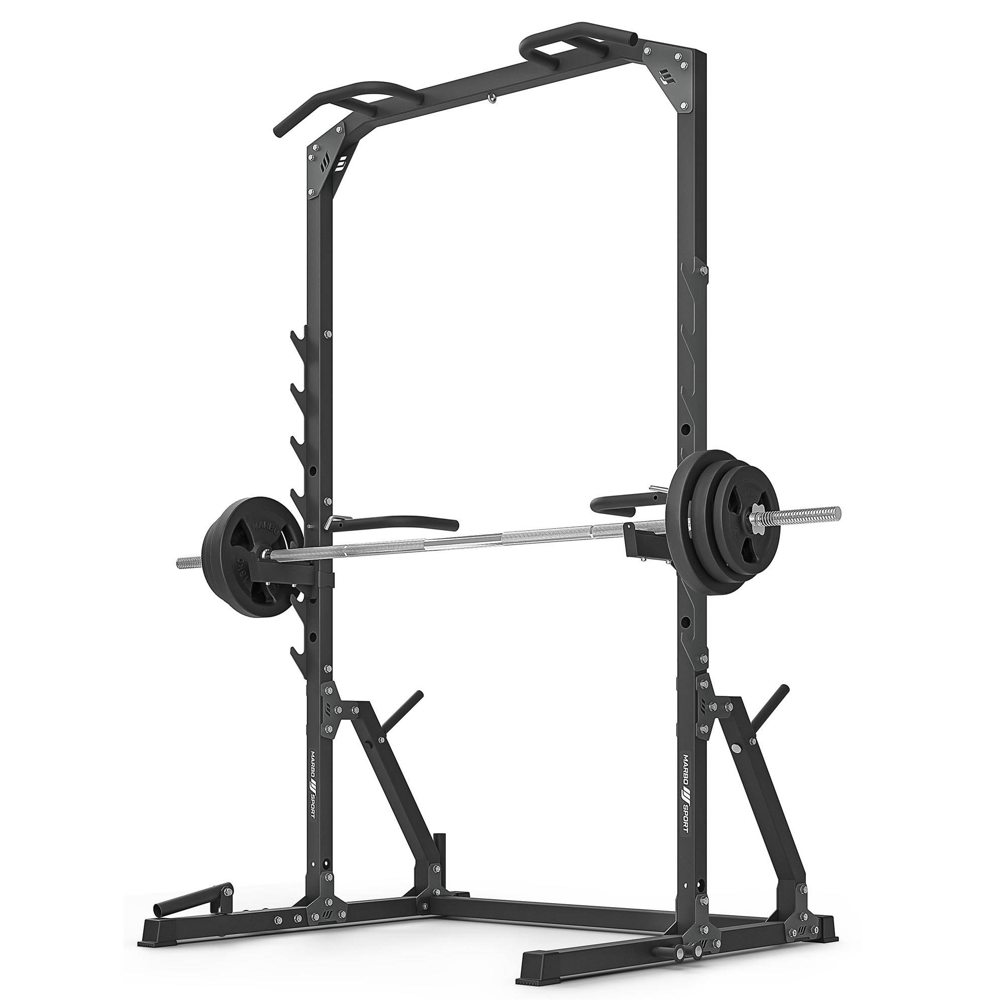 Klietka Half-Rack s hrazdou a bradlami + landmine úchytom MS-U115 Marbo Sport