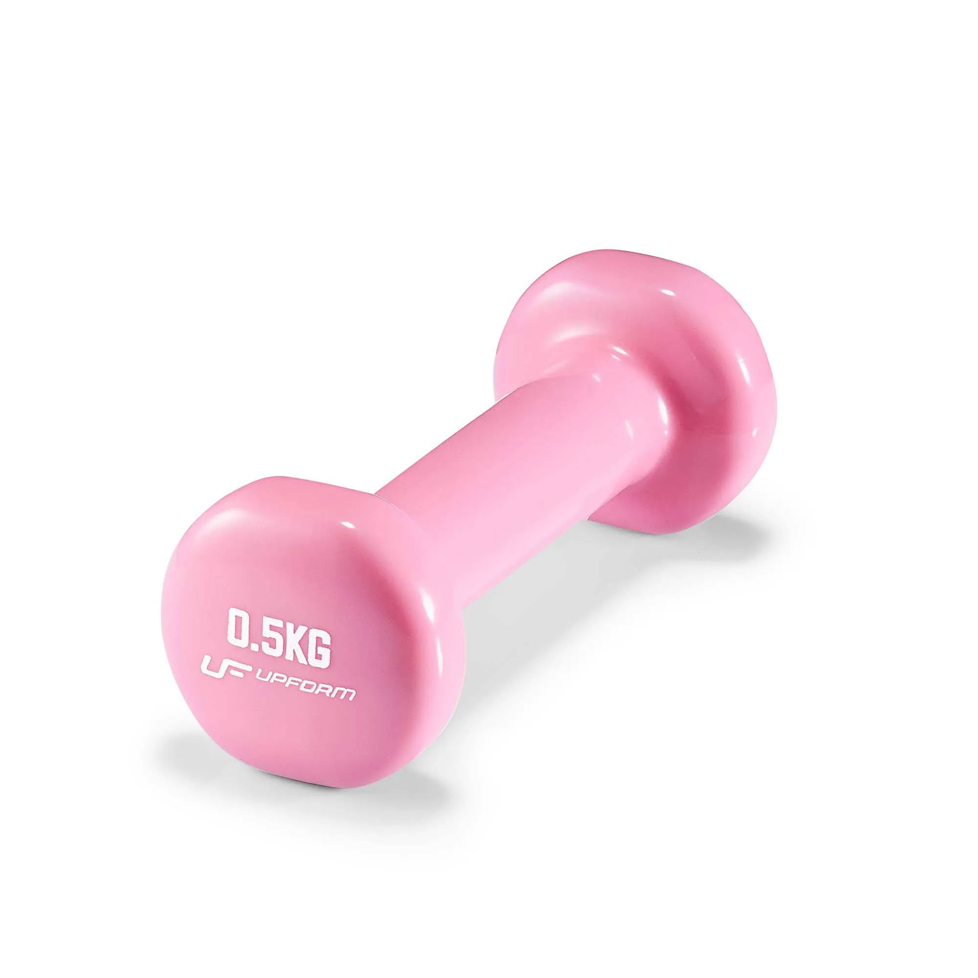 Vinylová fitness činka UpForm 0,5 kg – svetloružová