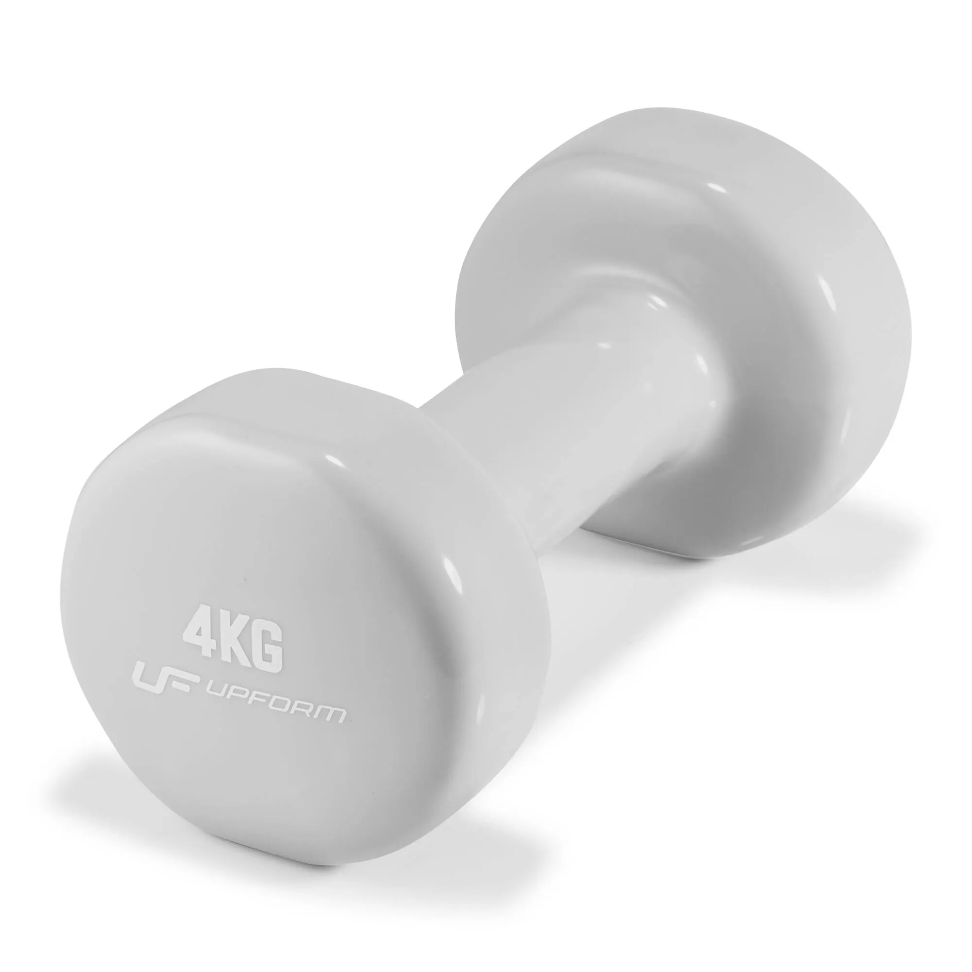 Vinylová fitness činka UpForm 4 kg – svetlosivá
