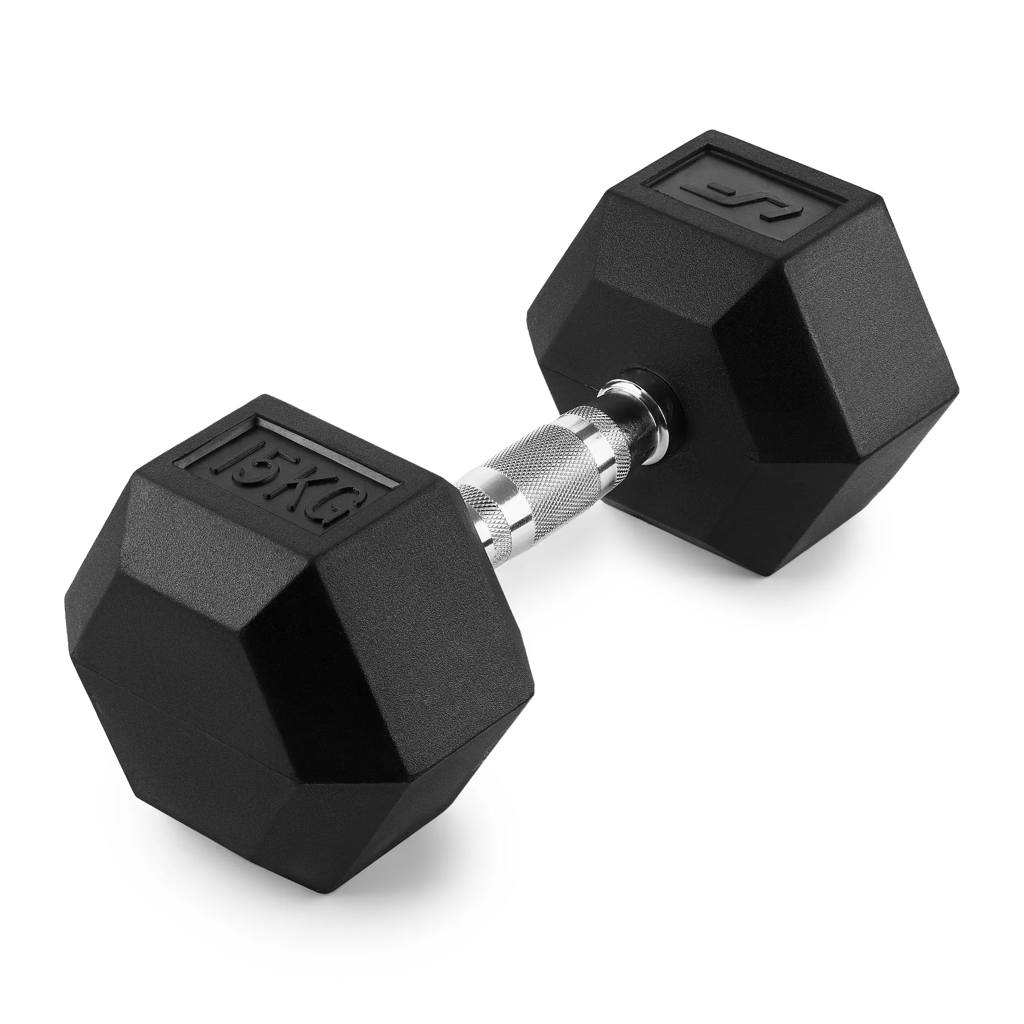 Pogumovaná HEX jednoručná činka UpForm 15 kg