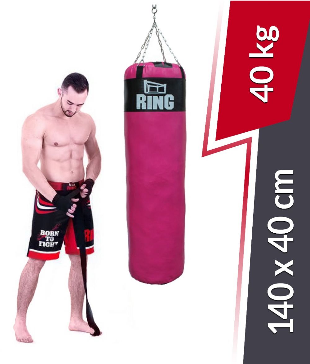 Boxerské vrece model SUPER 140/40 vyplnené 40 Kg Ring Sport ružové