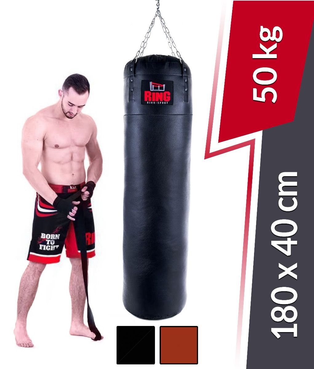 Boxerské vrece Premium z pravej kože 180x40 cm 50 Kg Ring Sport
