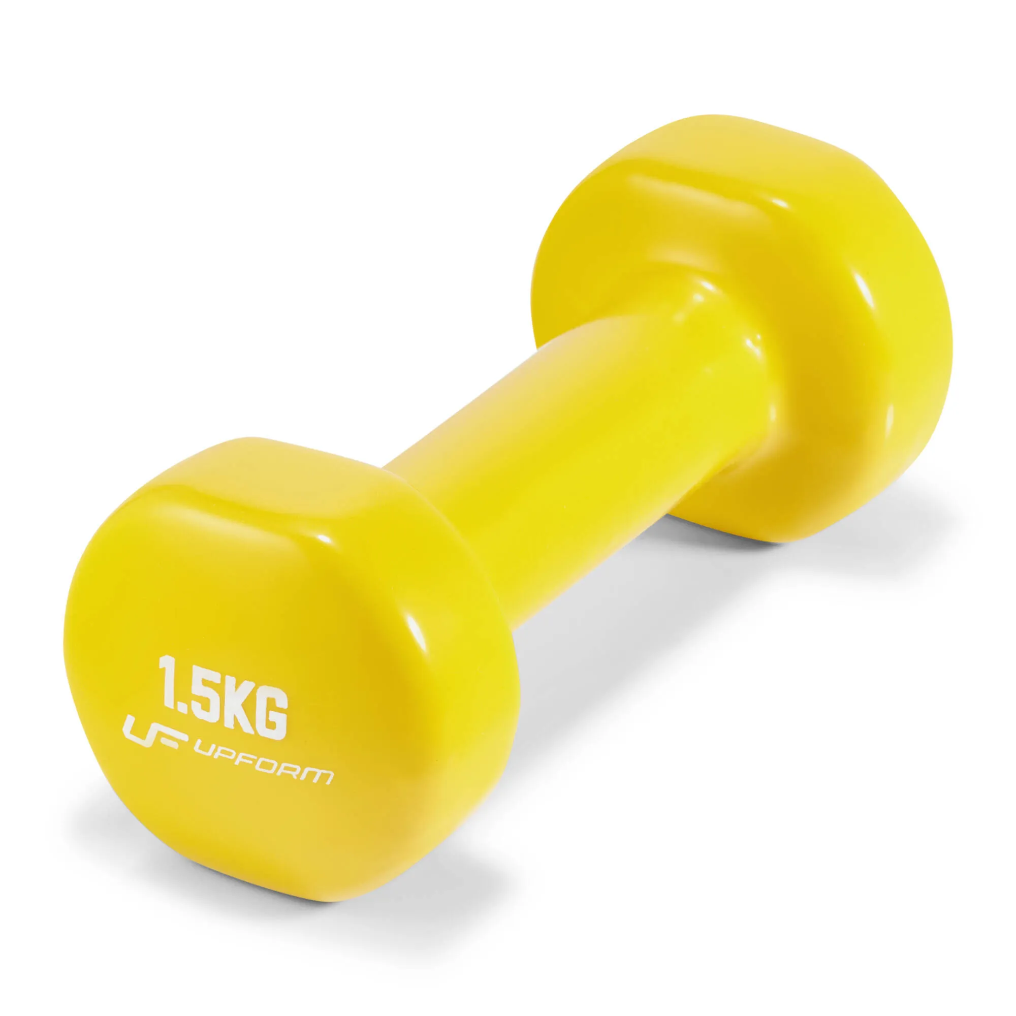 Vinylová fitness činka UpForm 1,5 kg – žltá
