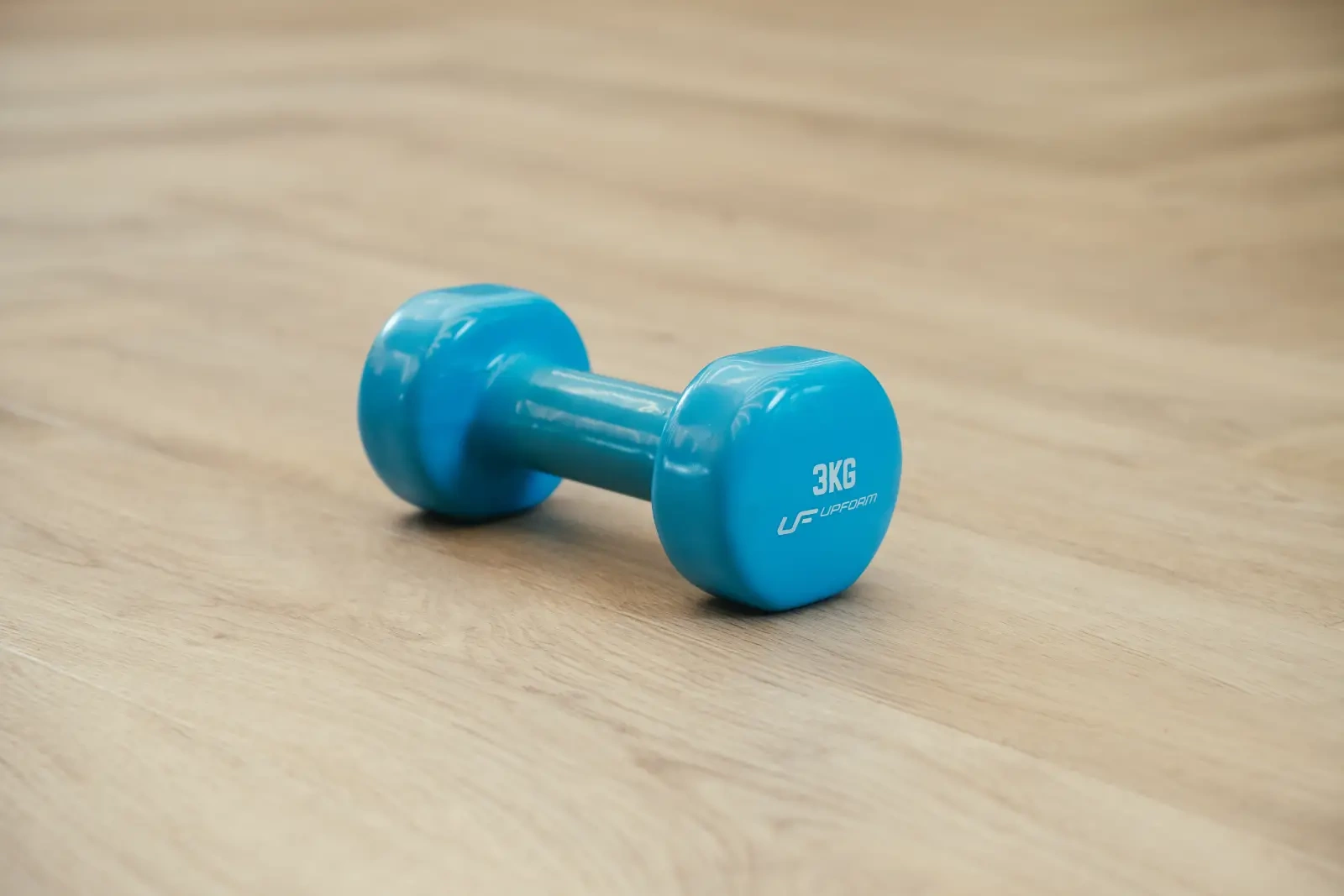Modrá fitness činka UpForm 3 kg – doplnkový pohľad