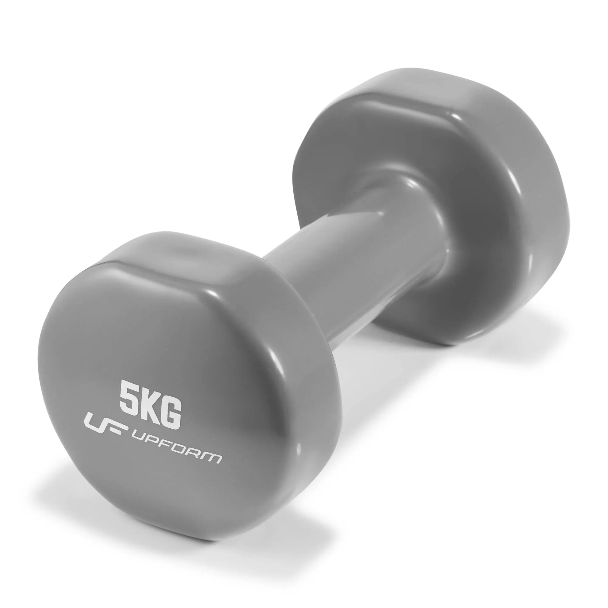 Vinylová fitness činka UpForm 5 kg – sivá