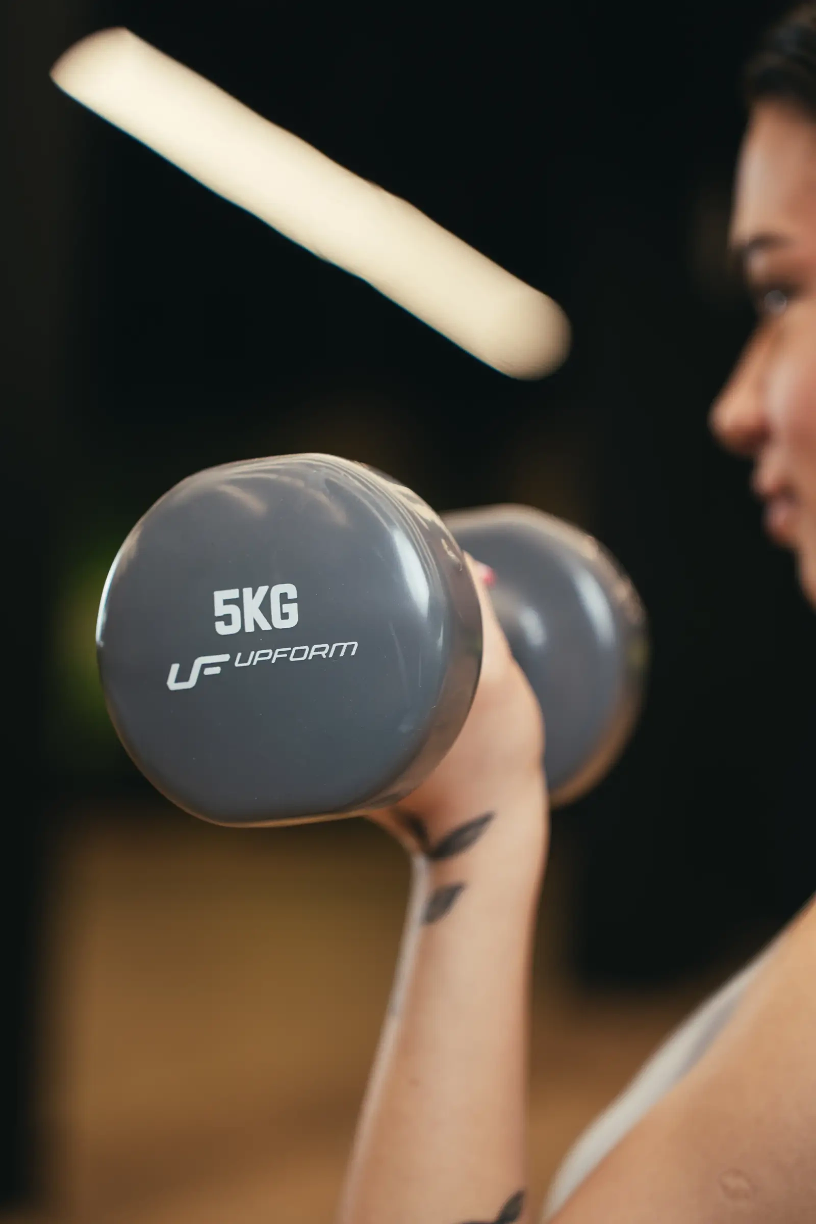 Vinylová jednoručka UpForm 5 kg v sivom vyhotovení