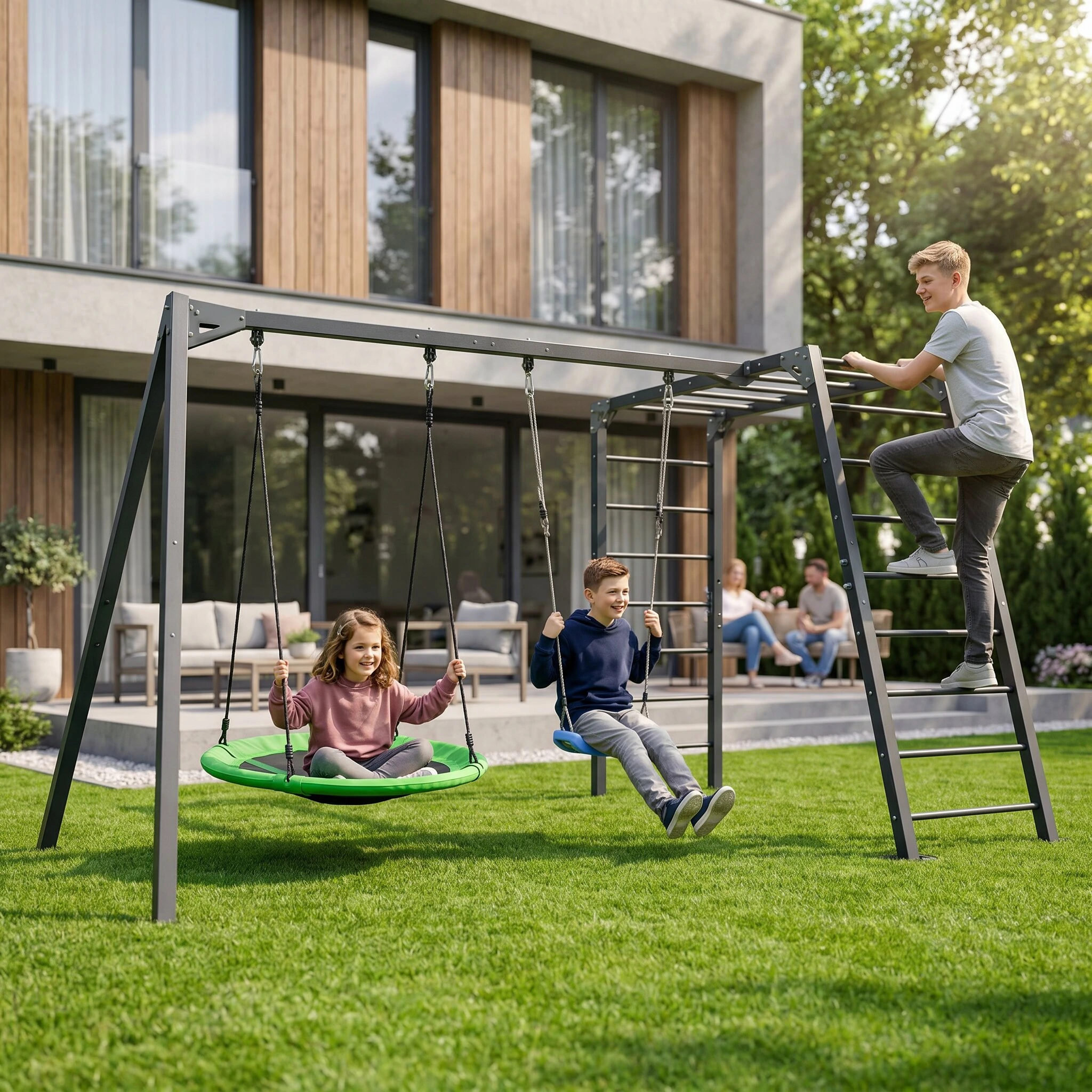 Marbo Sport Outdoor PREMIUM MO-018 – dvojmiestny hojdačkový rám na rozšírenie vonkajšej posilňovacej zostavy
