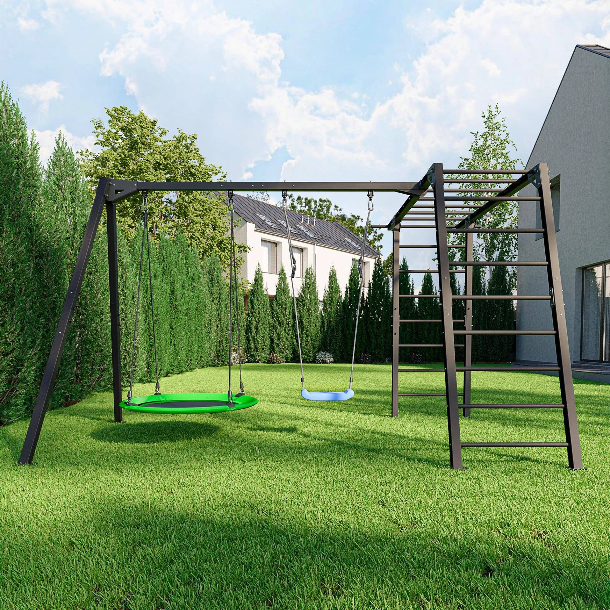 Marbo Sport MO-018 PREMIUM – dvojmiestny vonkajší hojdačkový modul s dvoma závesnými pozíciami