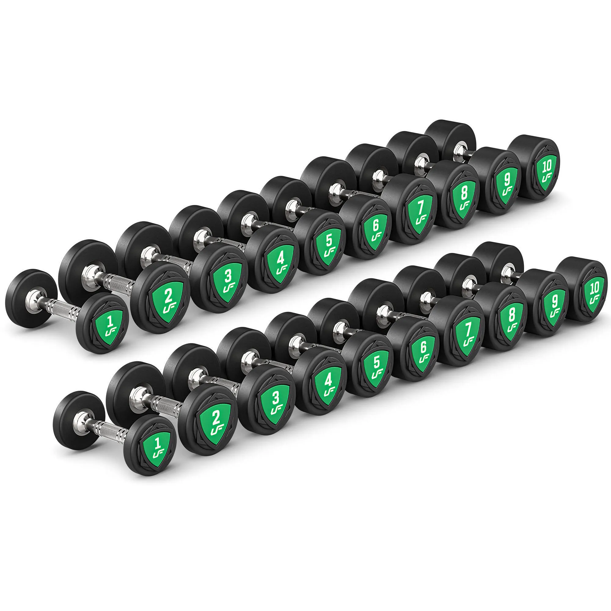 Desať párov polyuretánových jednoručiek UpForm od 1 do 10 kg