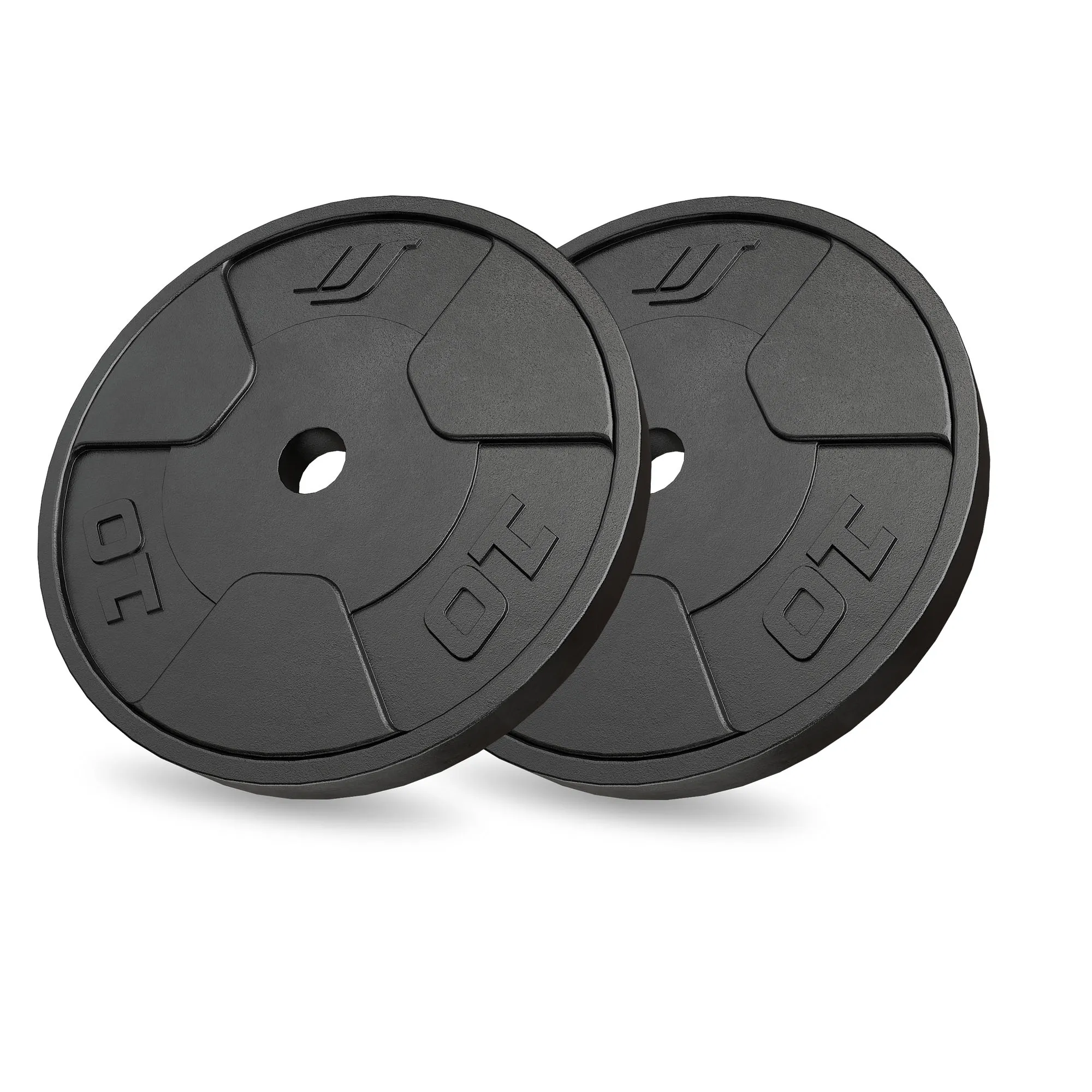 Sada liatinových záťažových kotúčov Marbo Sport 2 × 10 kg s otvorom 31 mm