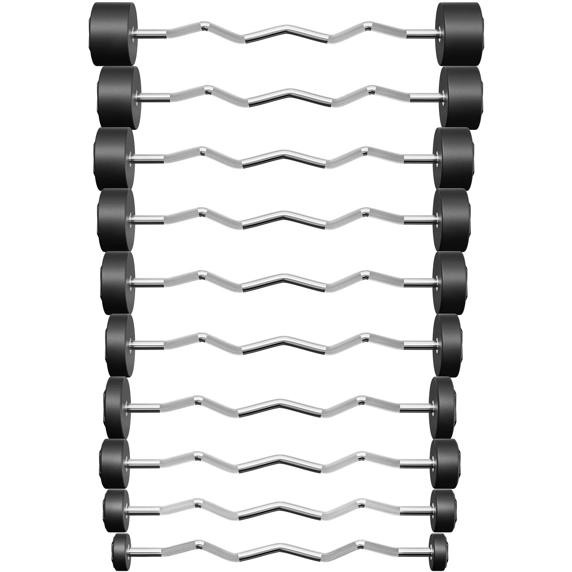 Polyuretánové lomené činky UpForm UFBC-SET-325 v hmotnostiach 10 až 55 kg