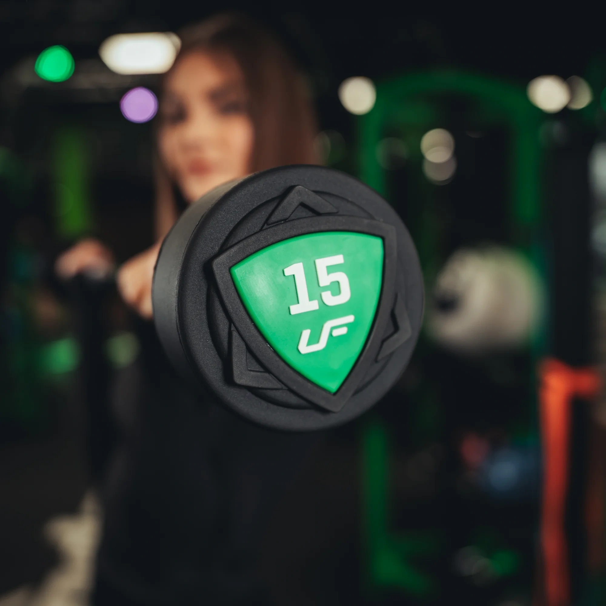 Rovné činky UpForm odstupňované po 5 kg v rozsahu 10–55 kg